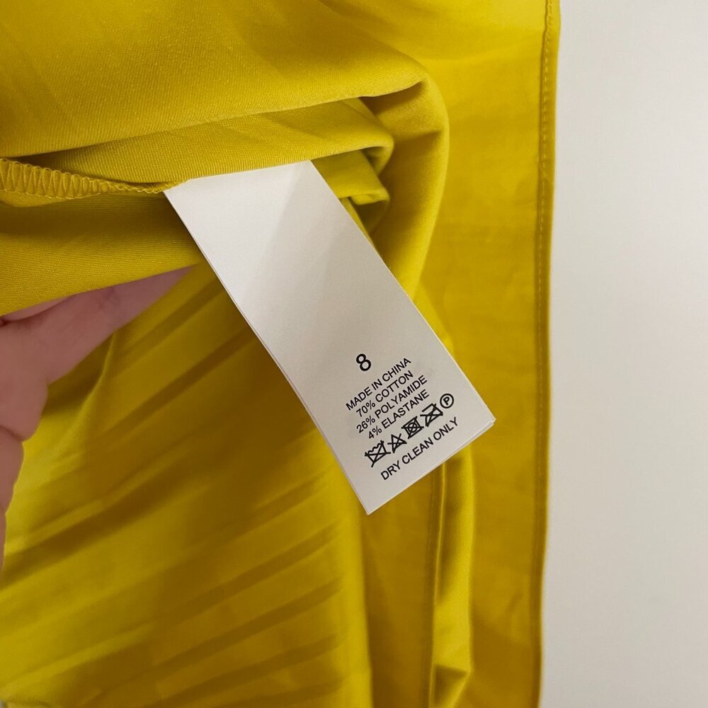 Kate Spade Cotton Poplin Ruffle Tiered Maxi Dress in Chartreuse Yellow Size 8 - Picture 4 of 8